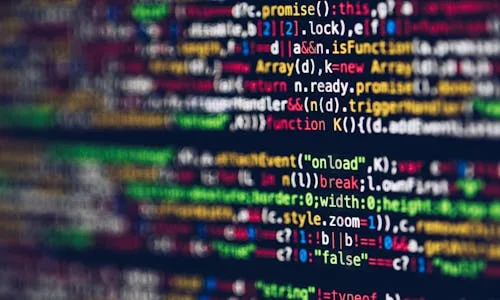 zeigt einen Code in der Software Programmierung